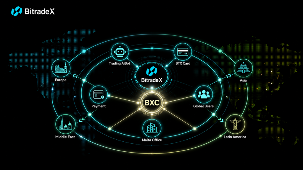 BitradeX global payment ecosystem layout