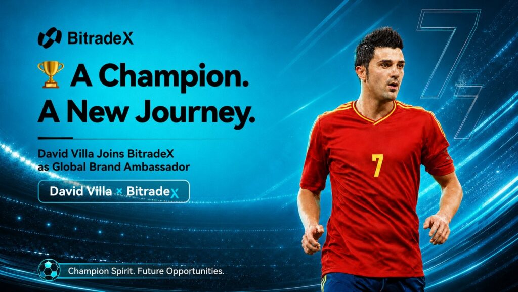 David Villa × BitradeX 公式発表ビジュアル